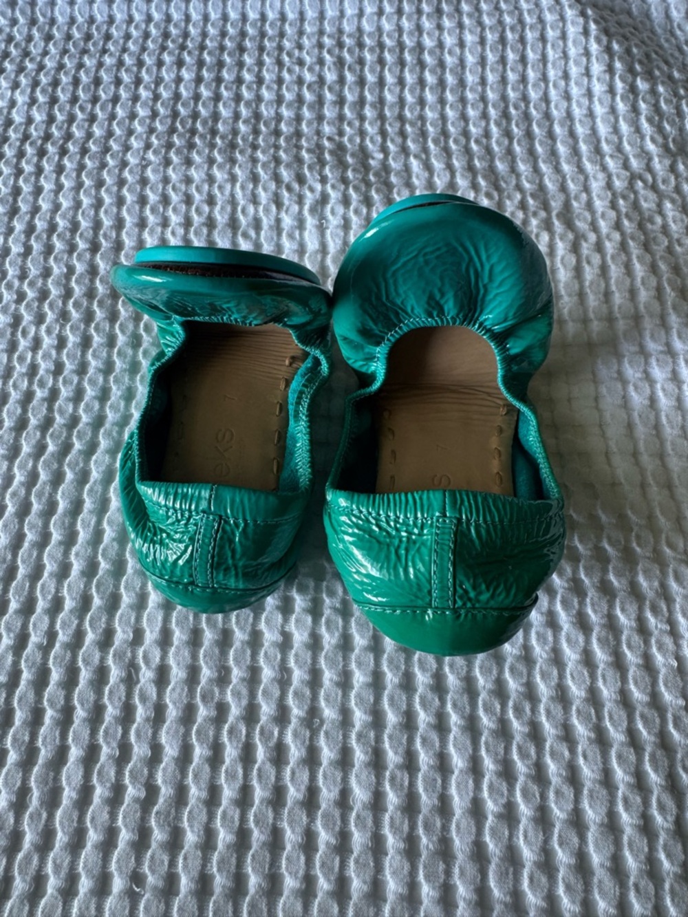 Tieks Teal Foldable Ballet Flats - Picture 2 of 12